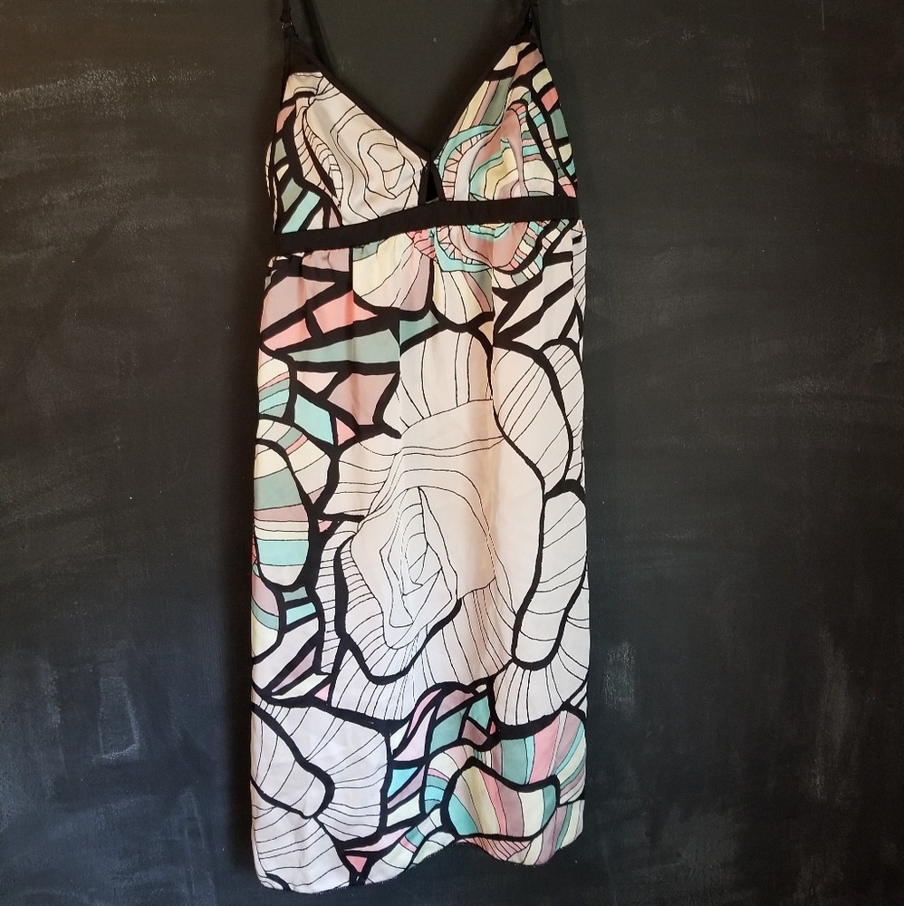 Double Zero Silk Slip Patterned Dress